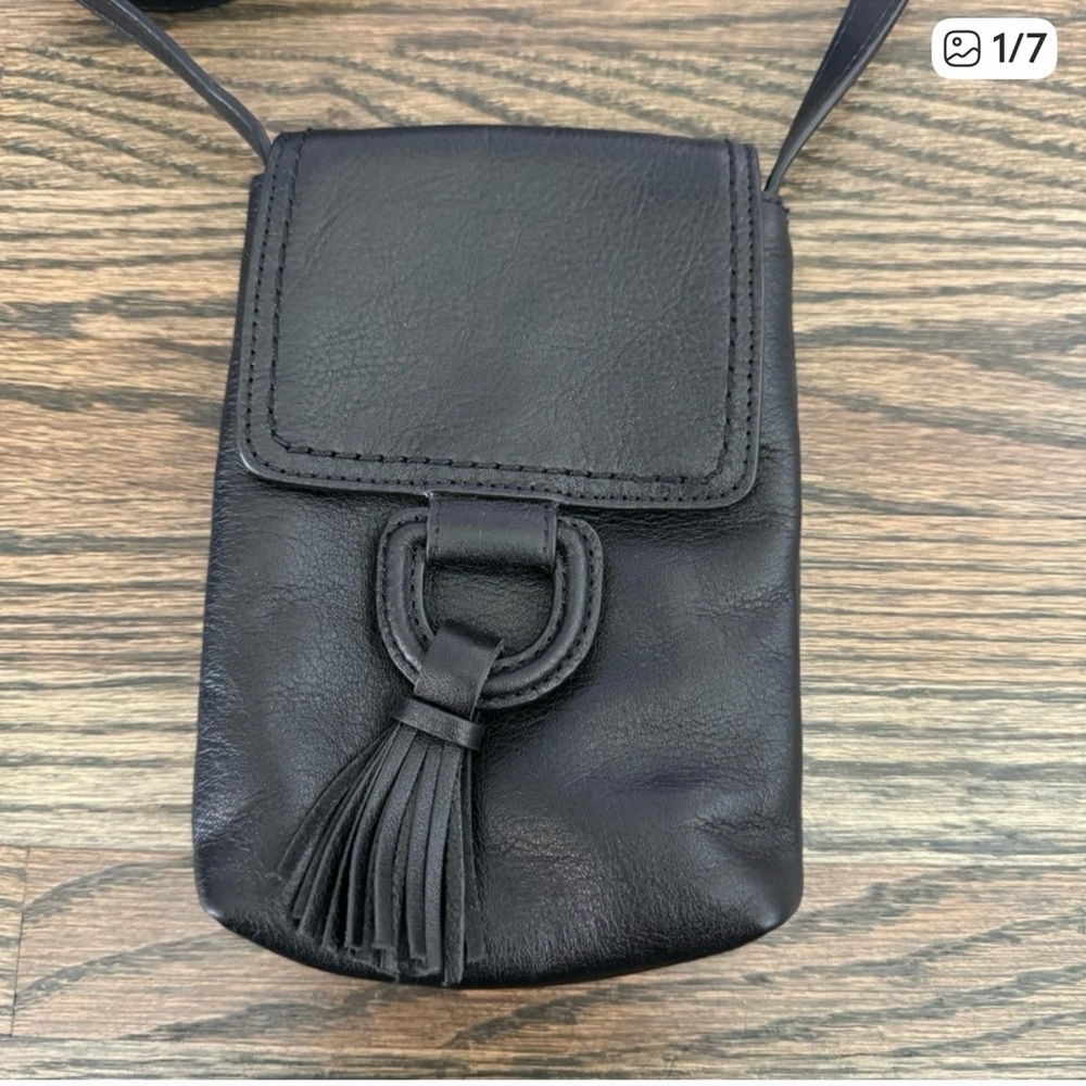 Fossil Bobbie black leather crossbody phone bag NWT